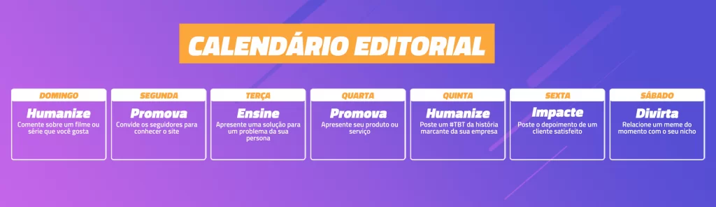 Modelo de calendário editorial
