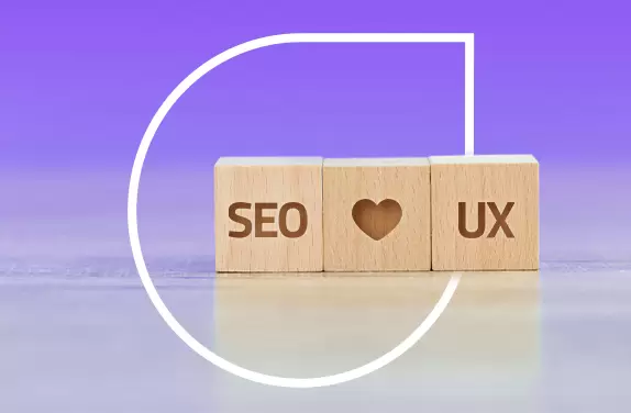 Capa do Blog sobre "SXO", contendo três bloquinhos de madeira, cada um com os dizeres "SEO", "Coração", "UX".